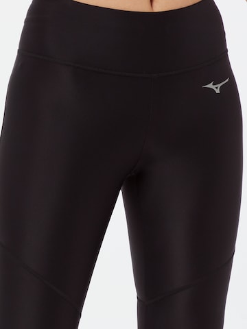 MIZUNO Skinny Sporthose in Schwarz