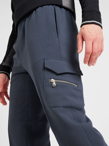 River Island Tapered Cargo Pants in Blue