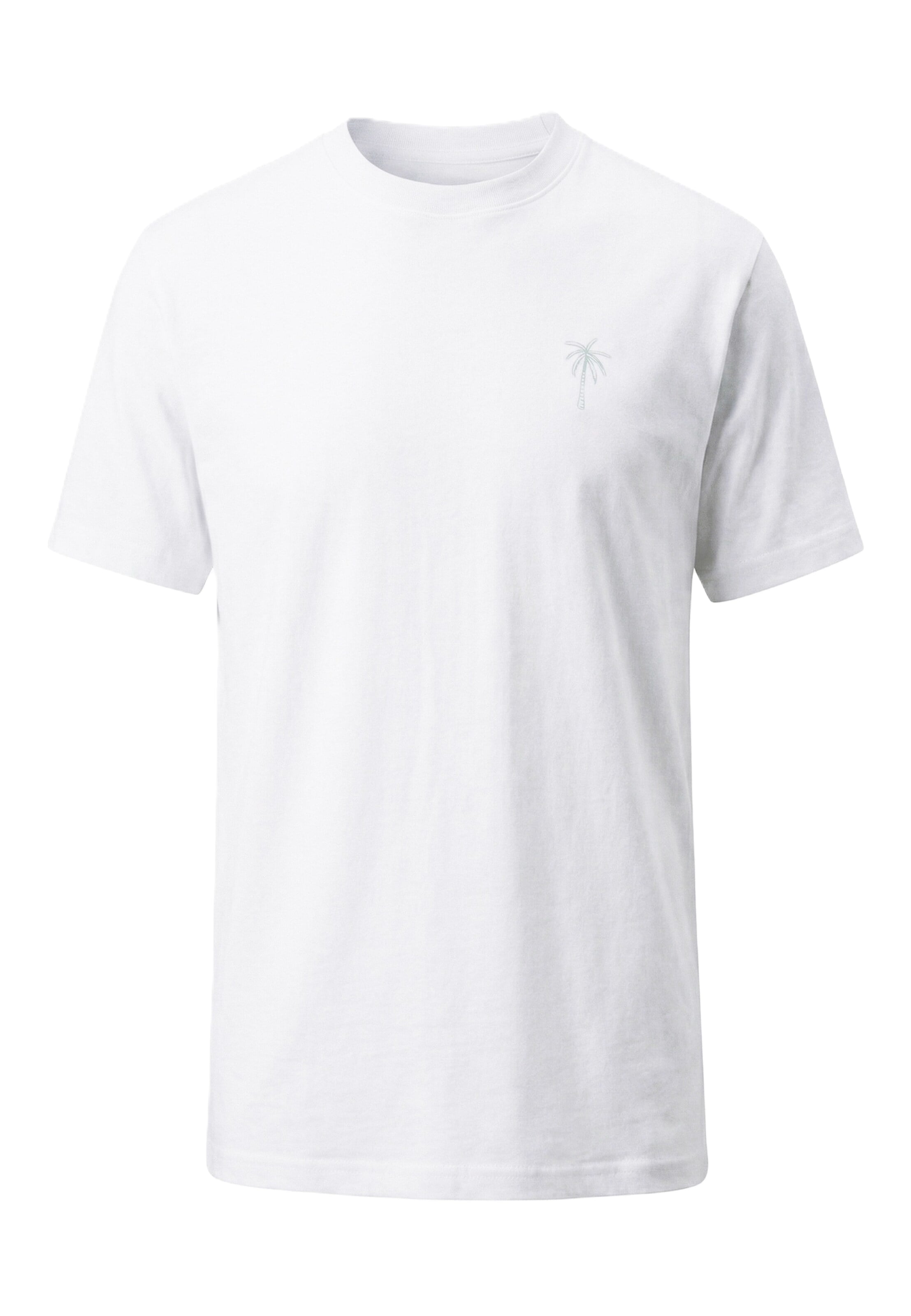 Kleinigkeit T-Shirt 'Big Palm Stamp' in Weiß: Vorderseite