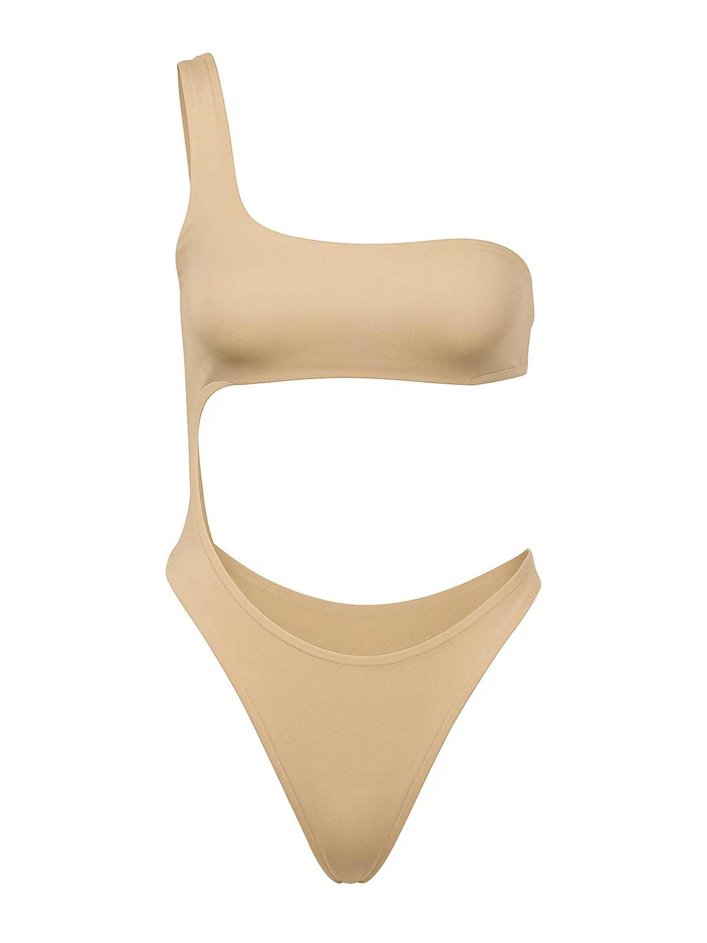 Kalaia Bandeau Bikini 'Trikini' in Beige: front