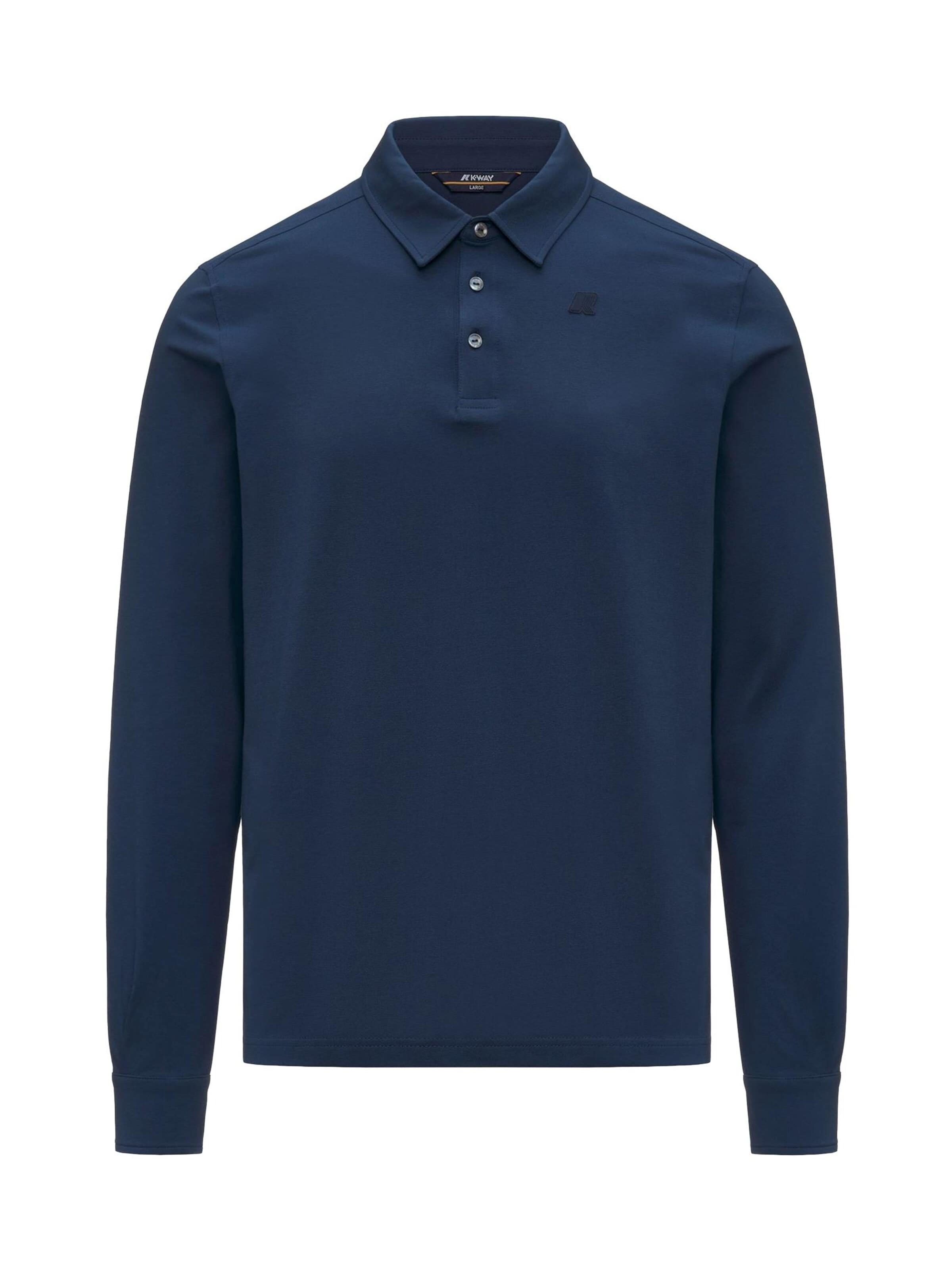 K-Way Tröja 'K-WAY TIBOR LT STRETCH JERSEY SLIM Maglieria' i blå: framsida
