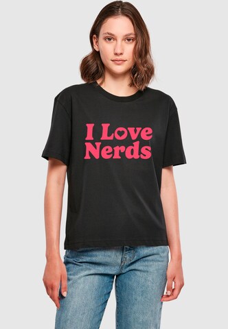 T-shirt 'I Love Nerds' Miss Tee en noir : devant