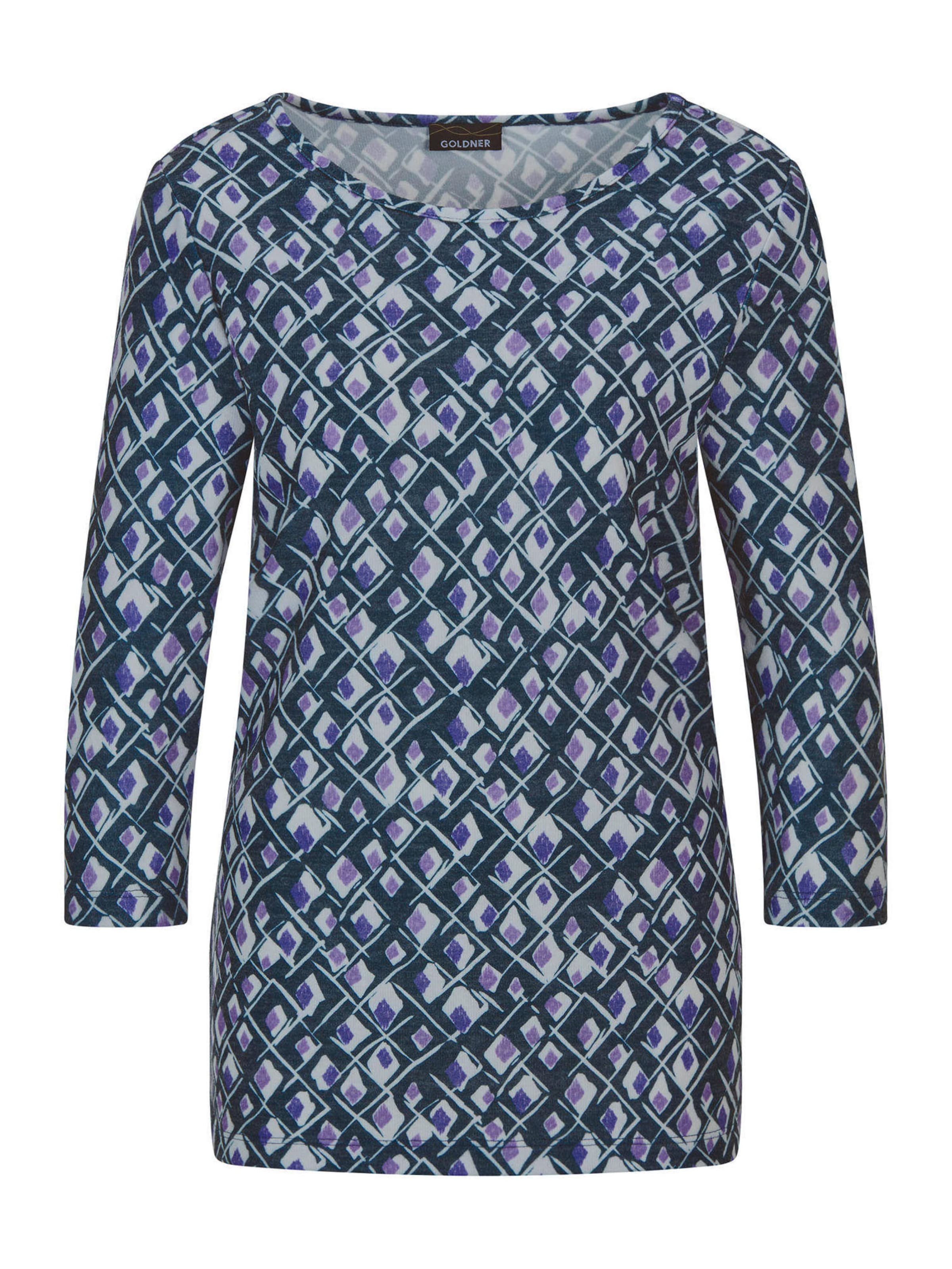 Goldner T-shirt en marine / bleu clair / violet, Vue avec produit