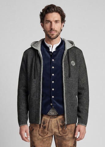 SPIETH & WENSKY Trachtenjacke Strickjacke 'Echo' in Grau: Vorderseite
