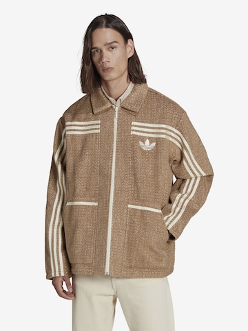 Veste mi-saison 'Adicolor 70S Collared Zip-Through' ADIDAS ORIGINALS en beige : devant