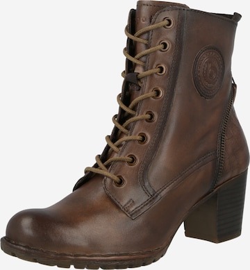 bugatti Lace-Up Ankle Boots in Brown: front