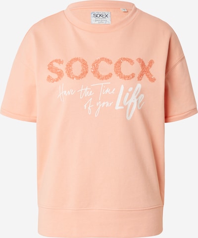 Soccx Μπλούζα φούτερ σε βερικοκί / ροδακινί / λευκό, Άποψη προϊόντος