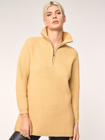 ABOUT YOU x Laura Giurcanu Sweater 'Tessa' in Beige: front