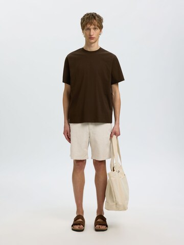 Regular Pantalon 'SLHBrody' SELECTED en beige