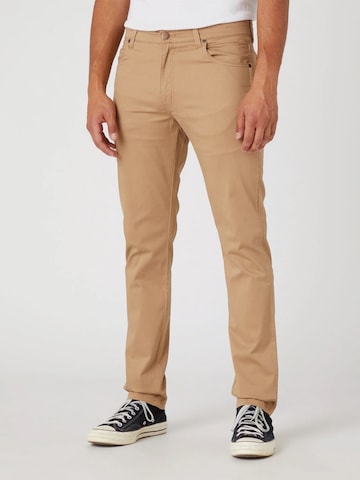 WRANGLER Slimfit Jeansy 'LARSTON TIGERS EYE' w kolorze beżowy: przód