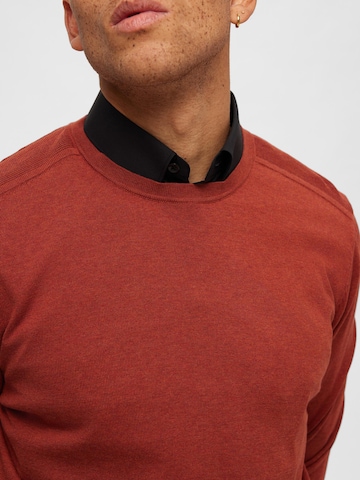 SELECTED HOMME Regular Fit Pullover 'Berg' in Braun