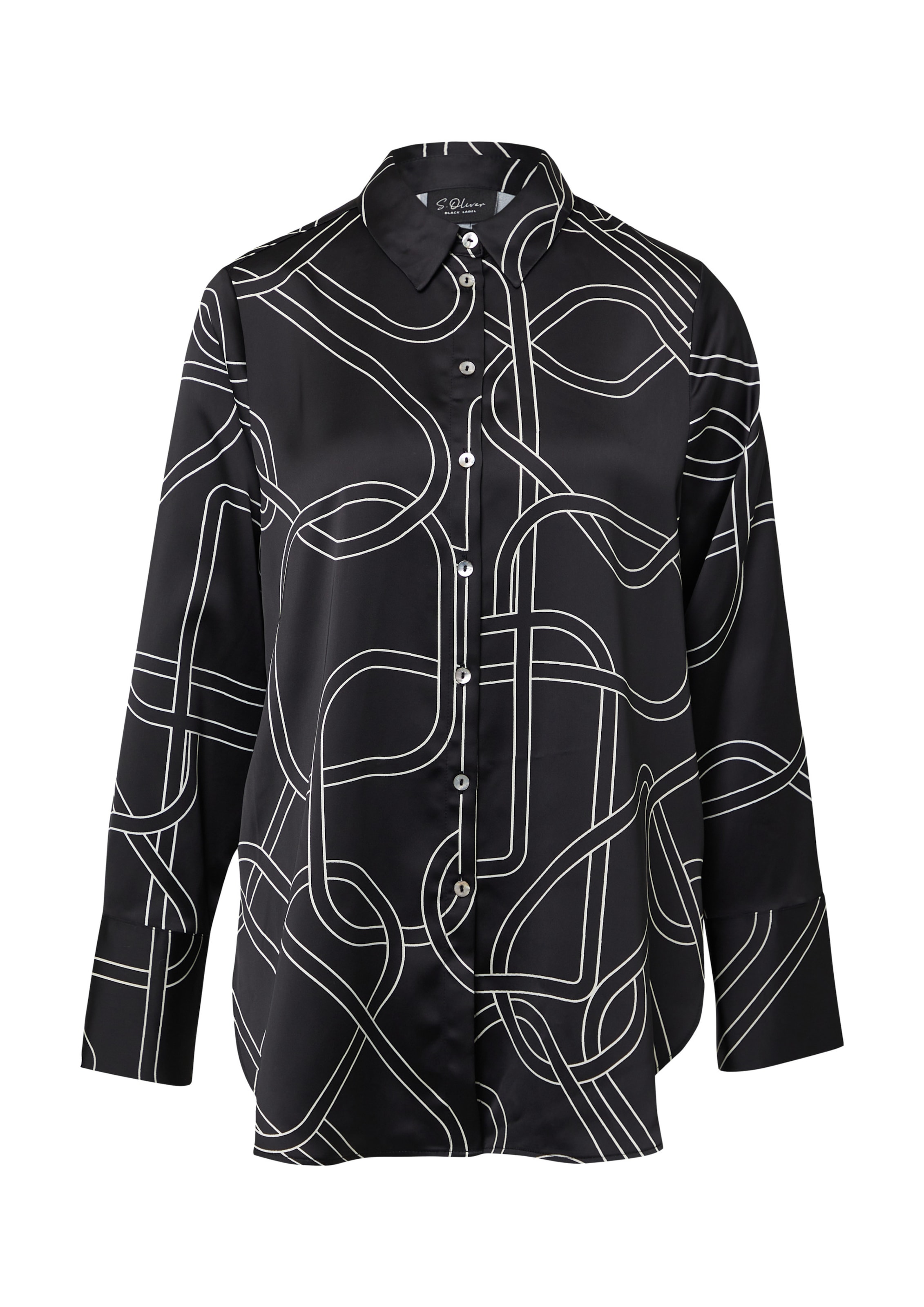 s.Oliver Blouse in Zwart: voorkant