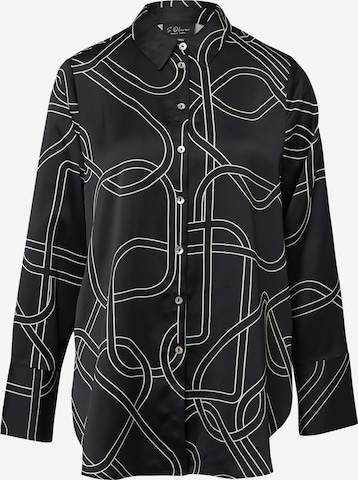 s.Oliver Blouse in Zwart: voorkant