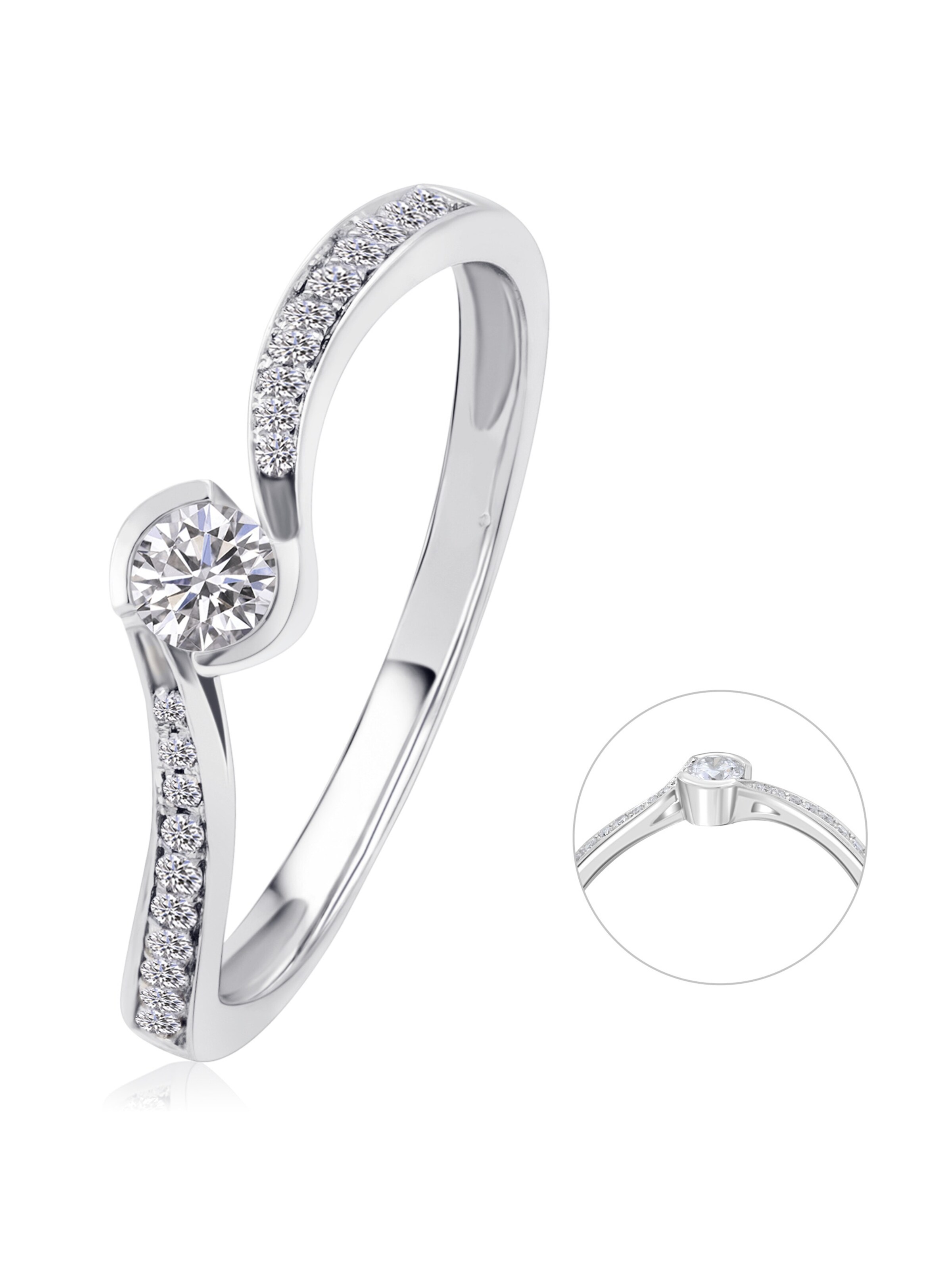 ONE ELEMENT Ring 'Memoire' in Silber: Vorderseite