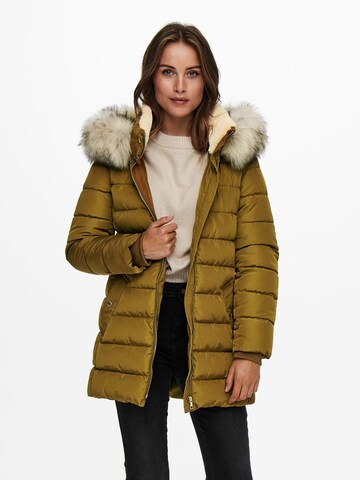 ONLY Winter Coat in Yellow: front