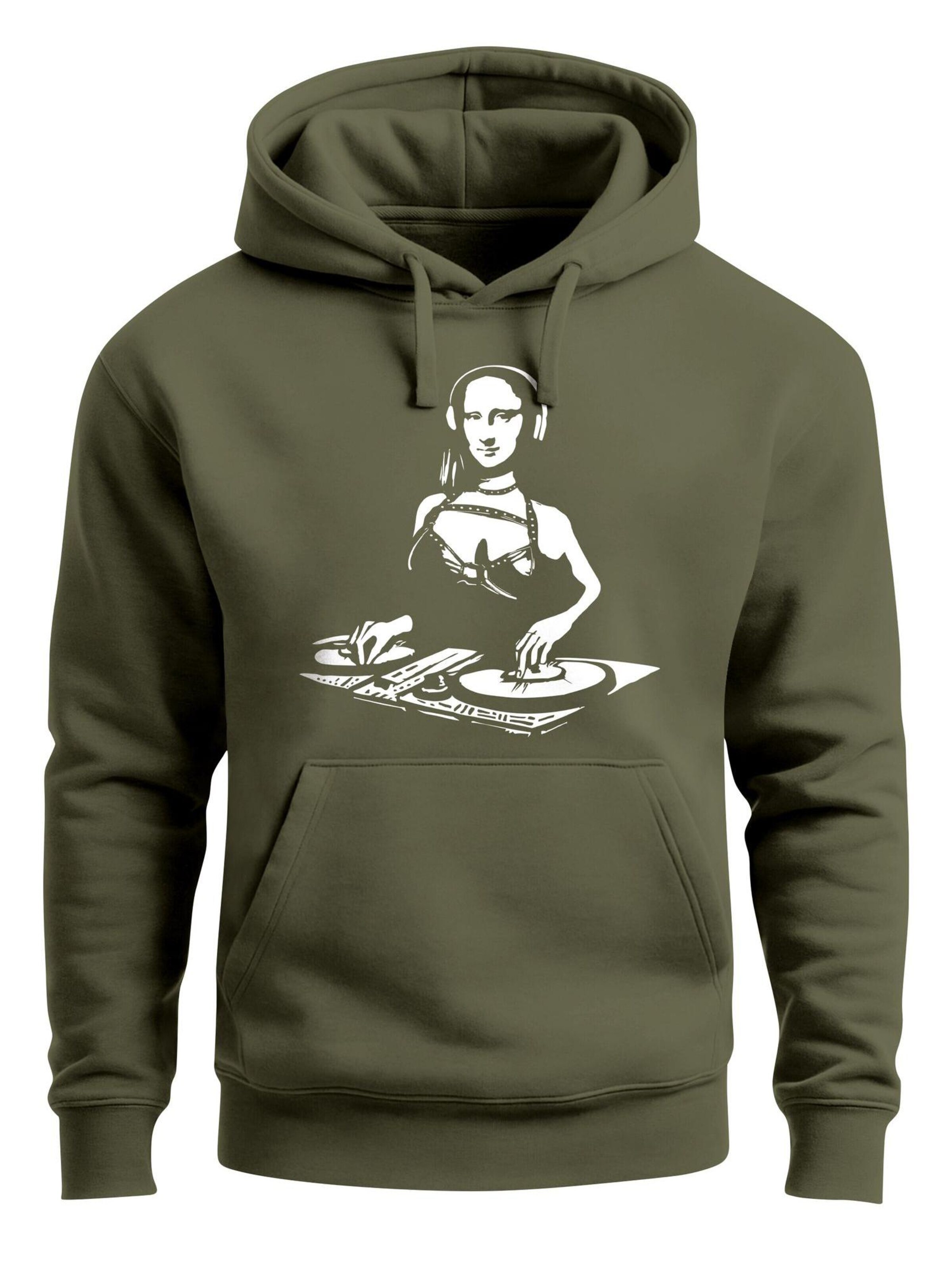 Neverless Sweatshirt 'Mona Lisa DJ'‌‌‌‌‌‌‌‌‌‌ in Grün: Vorderseite
