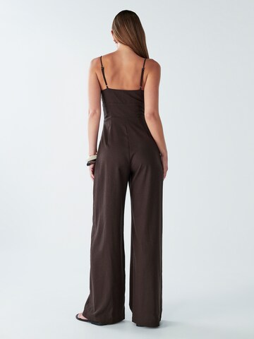 Willa Jumpsuit 'Palms' in Bruin: terug