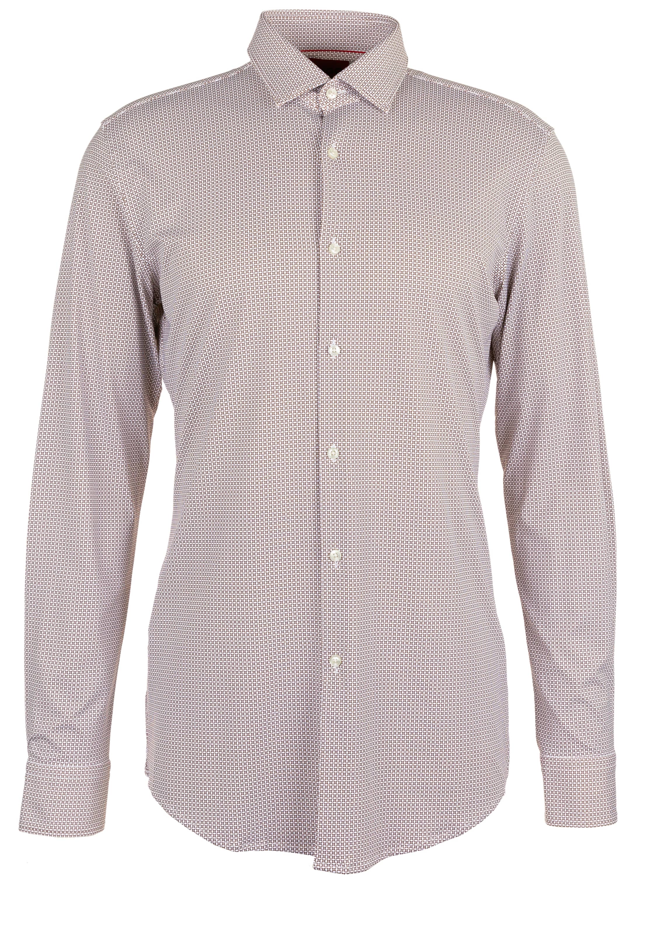 HUGO Slim fit Business Shirt 'Kenno' in Beige: front