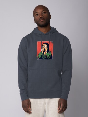 Watapparel Sweatshirt 'Mona Lisa Scream' in Grey: front