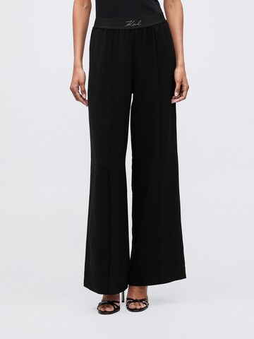 Karl Lagerfeld Широкий Штаны в Черный: спереди
