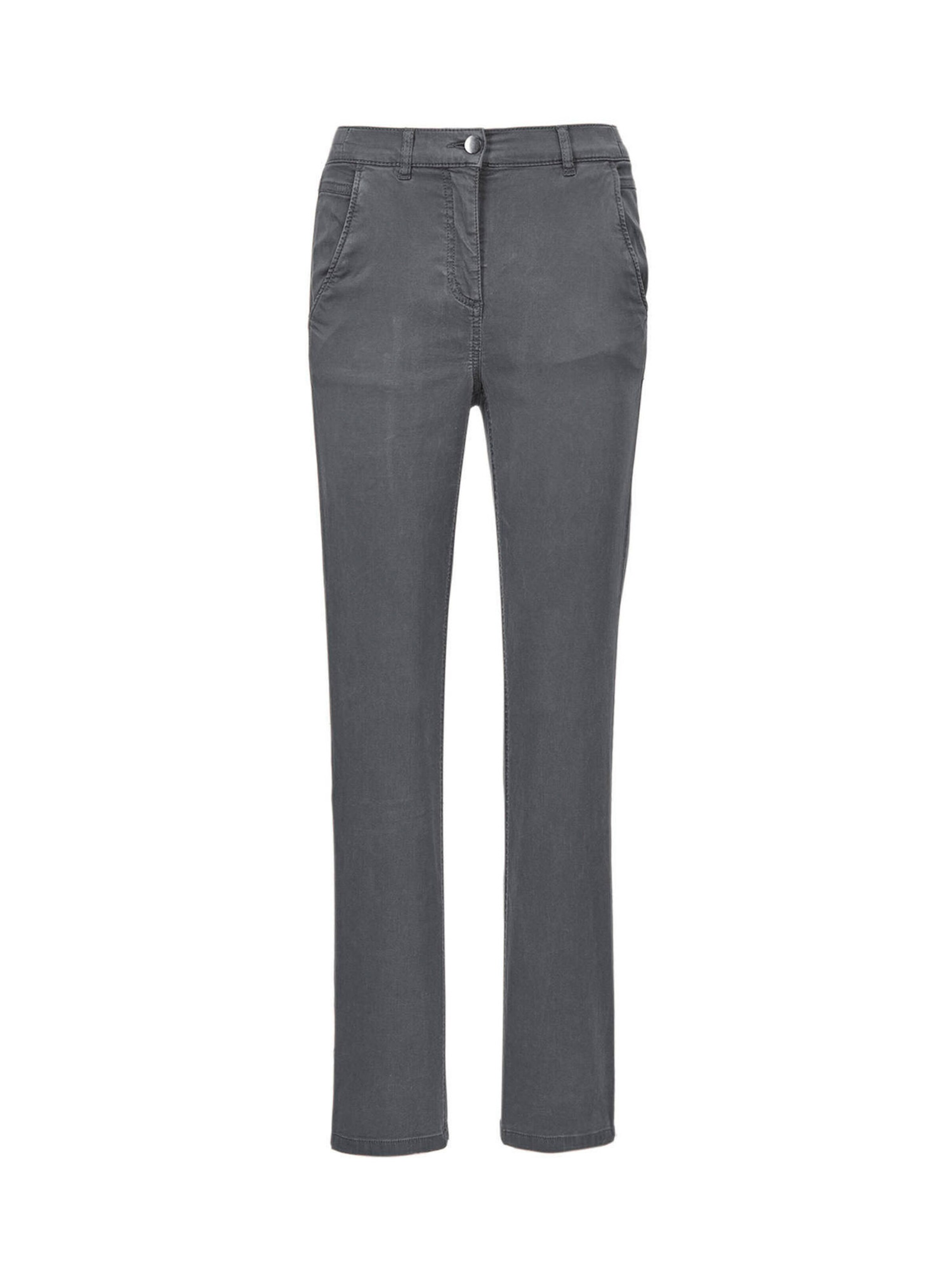 Goldner Regular Broek 'Carla' in Grijs: voorkant