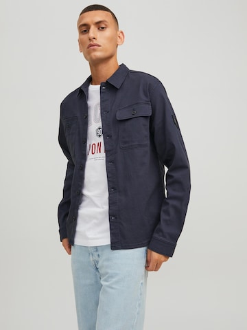 JACK & JONES Regular fit Button Up Shirt 'Ben' in Blue: front