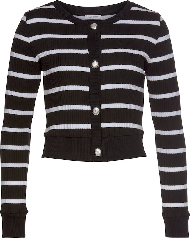 LASCANA Strickjacke in Schwarz LASCANA Strickjacke in Schwarz