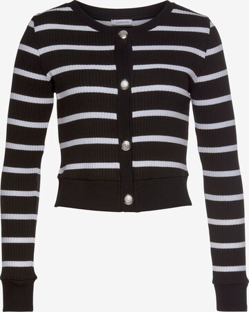 LASCANA Knit Cardigan in Black: front