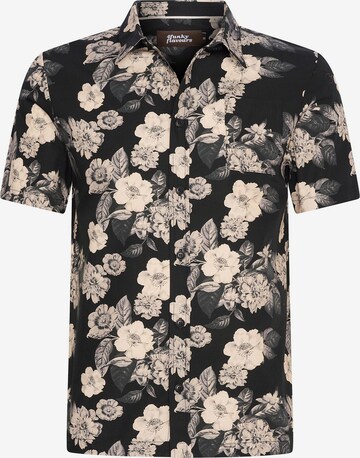 Coupe regular Chemise 'Messaggio' 4funkyflavours en noir : devant