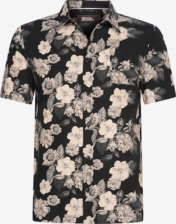 4funkyflavours Regular fit Button Up Shirt 'Messaggio' in Black: front