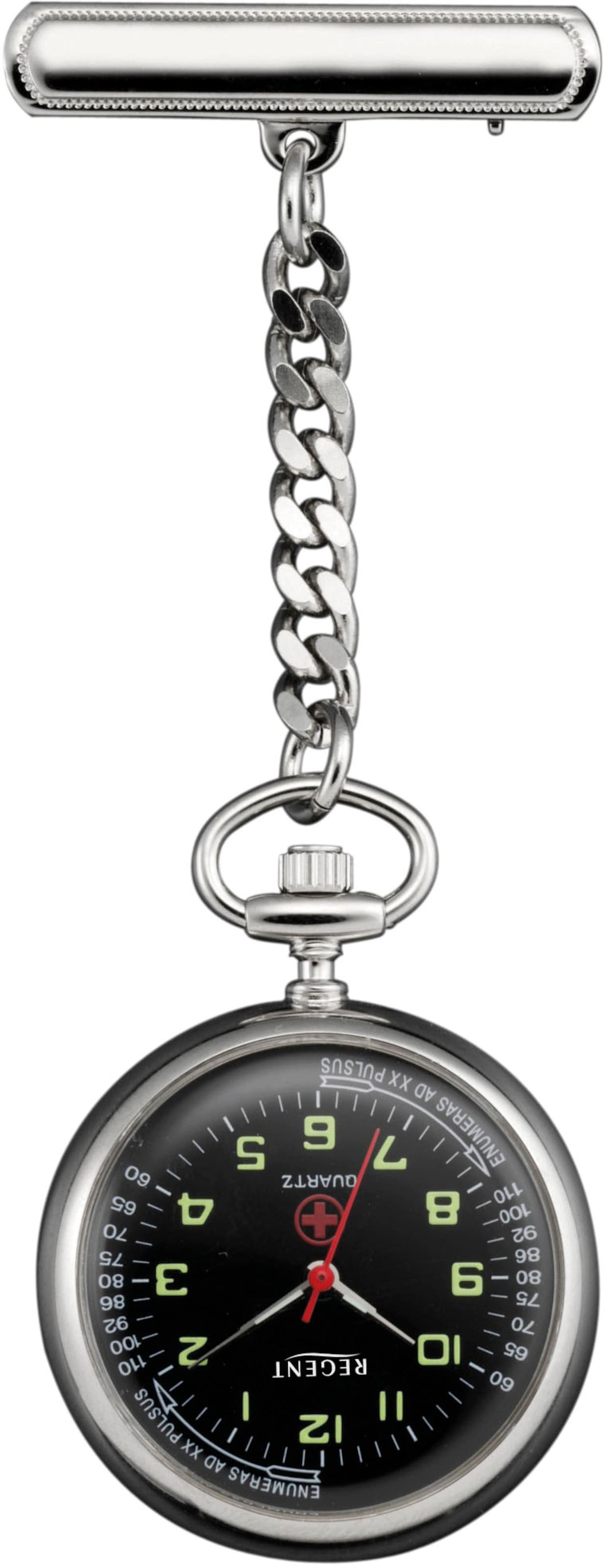 REGENT Analoguhr in Schwarz: Vorderseite