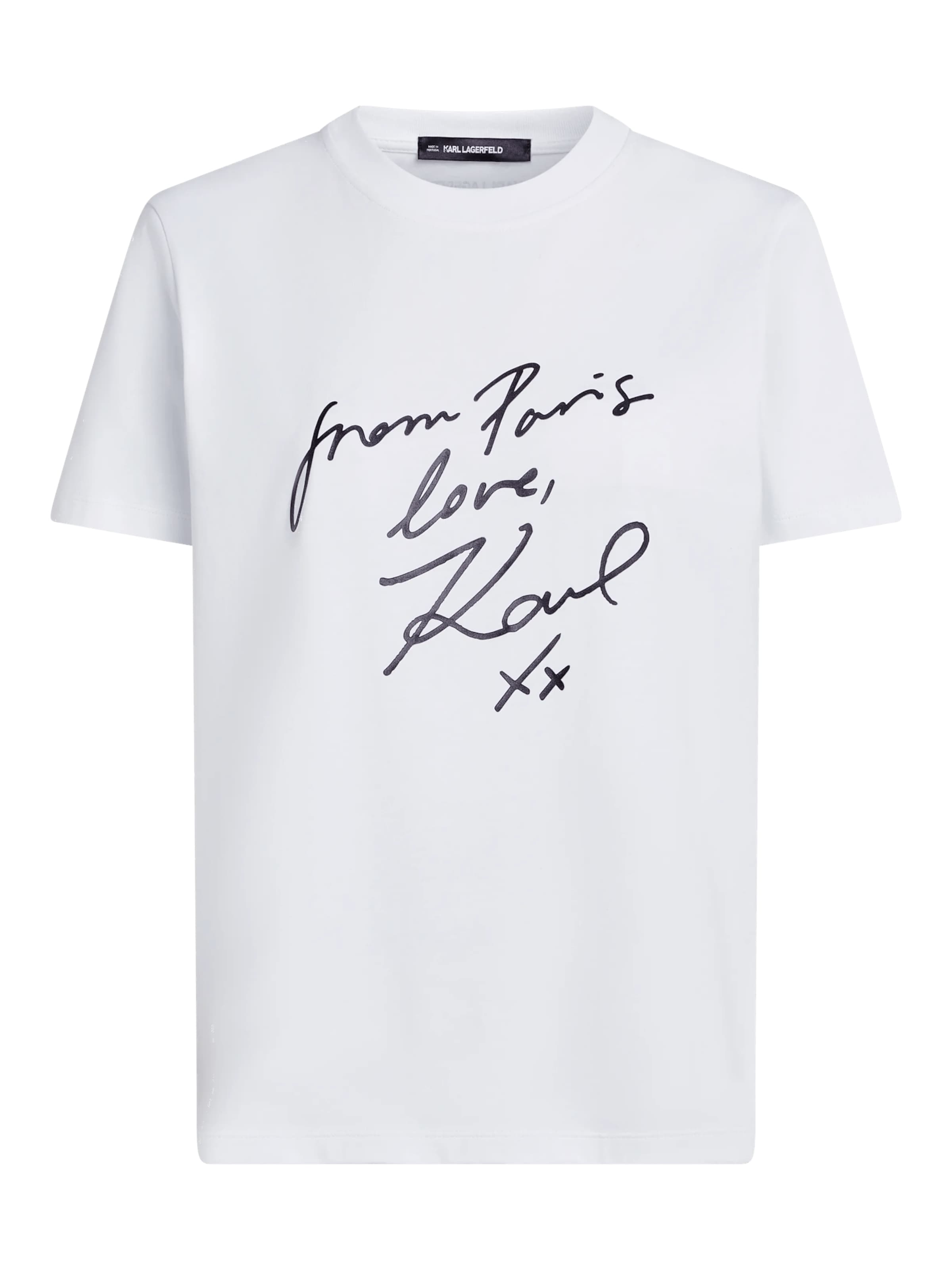 Maglietta 'With Love' di Karl Lagerfeld in bianco: frontale
