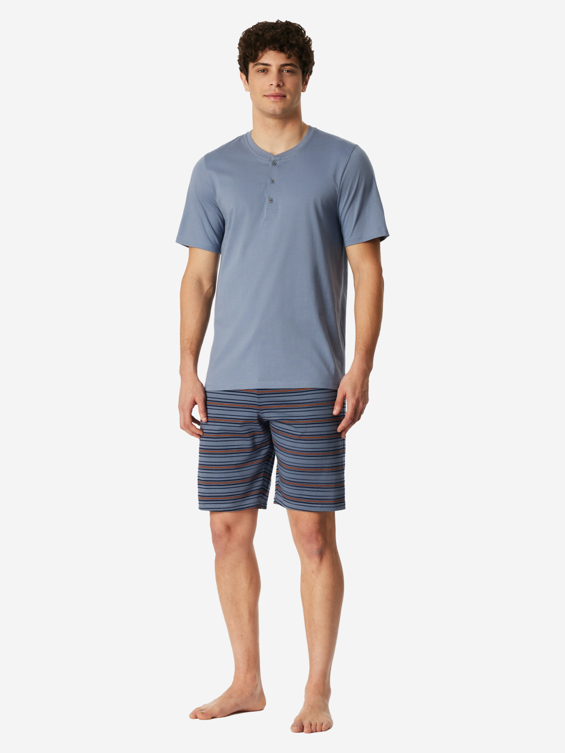 Pyjama court 'Casual Nightwear' SCHIESSER en bleu : devant