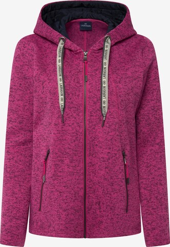 LAURASØN Zip-Up Hoodie in Pink: front