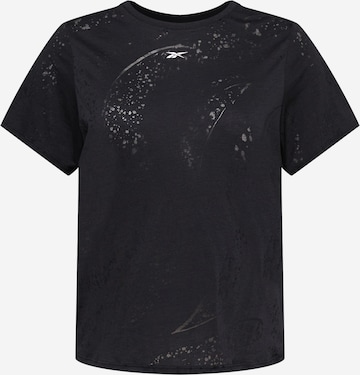 Reebok - Camisa funcionais 'Burnout' em preto: frente