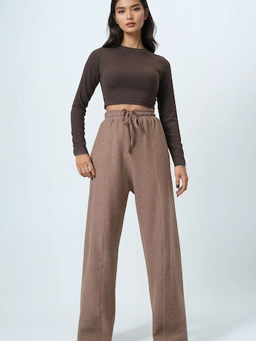 Wide Leg Pantalon Trend Alaçatı Stili en marron : devant