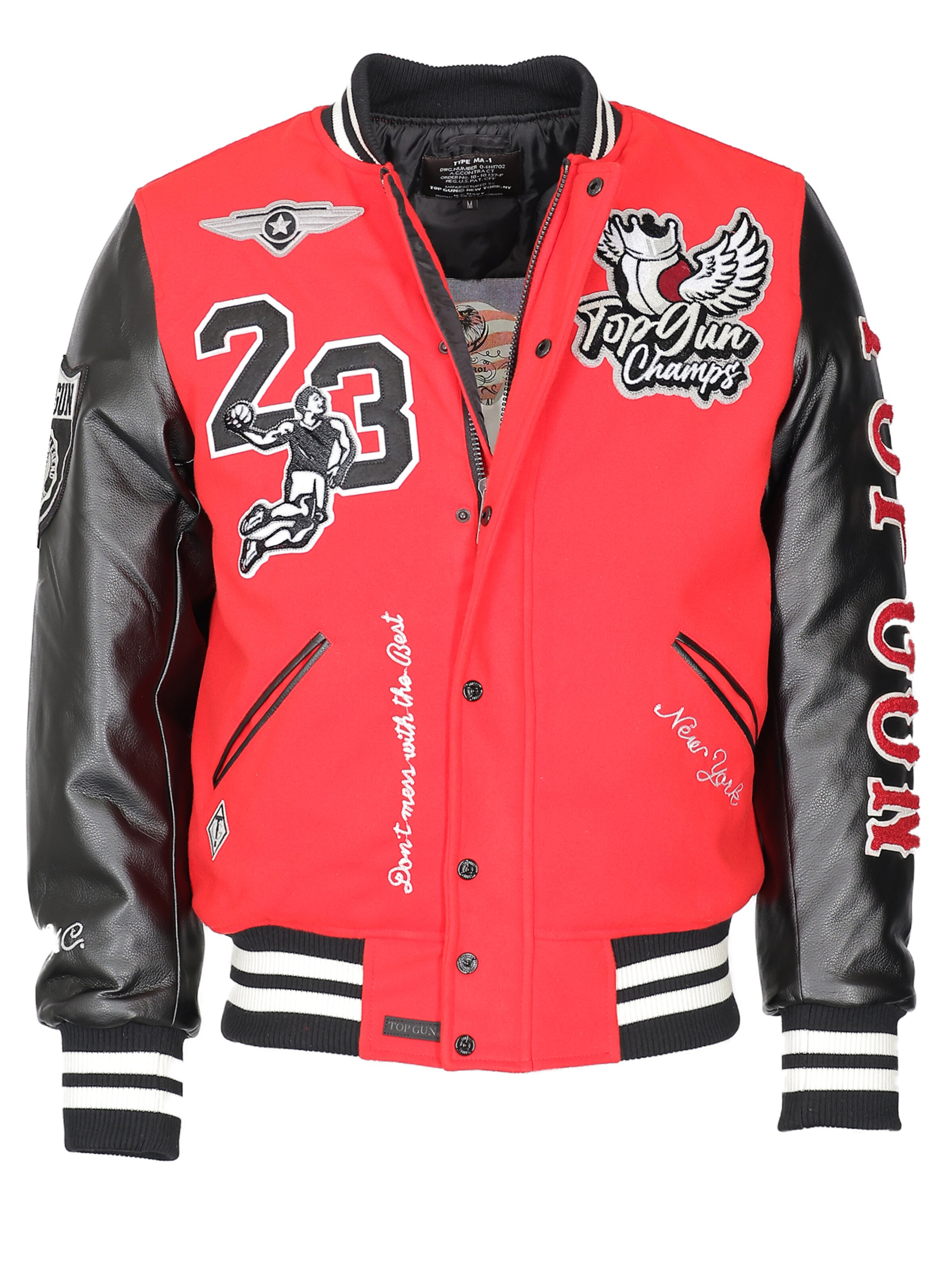TOP GUN Between-season jacket 'TG23004' in Red: front