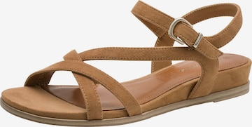 Sandales Tamaris en marron : devant