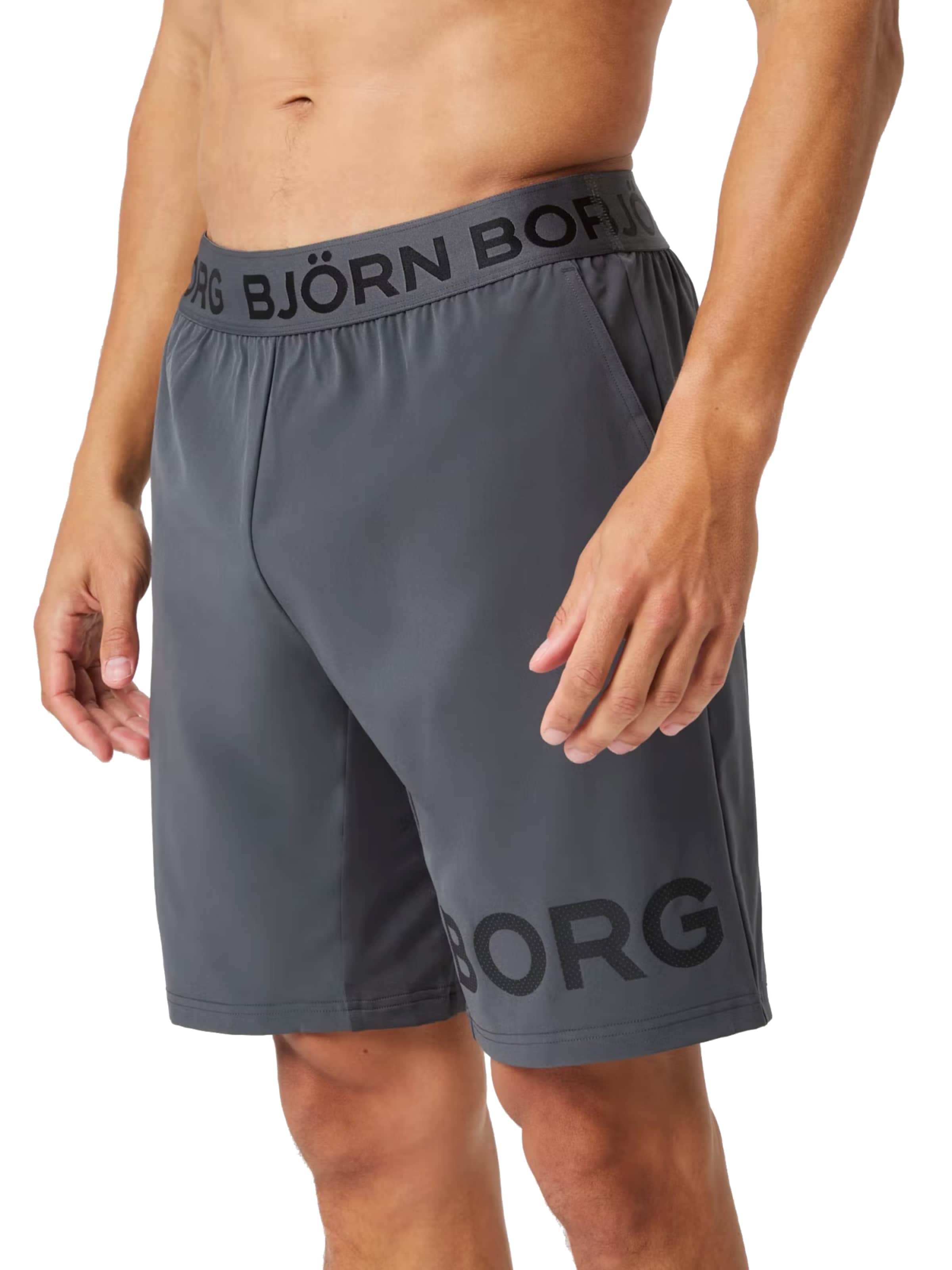 Shorts de bain BJÖRN BORG en gris : devant