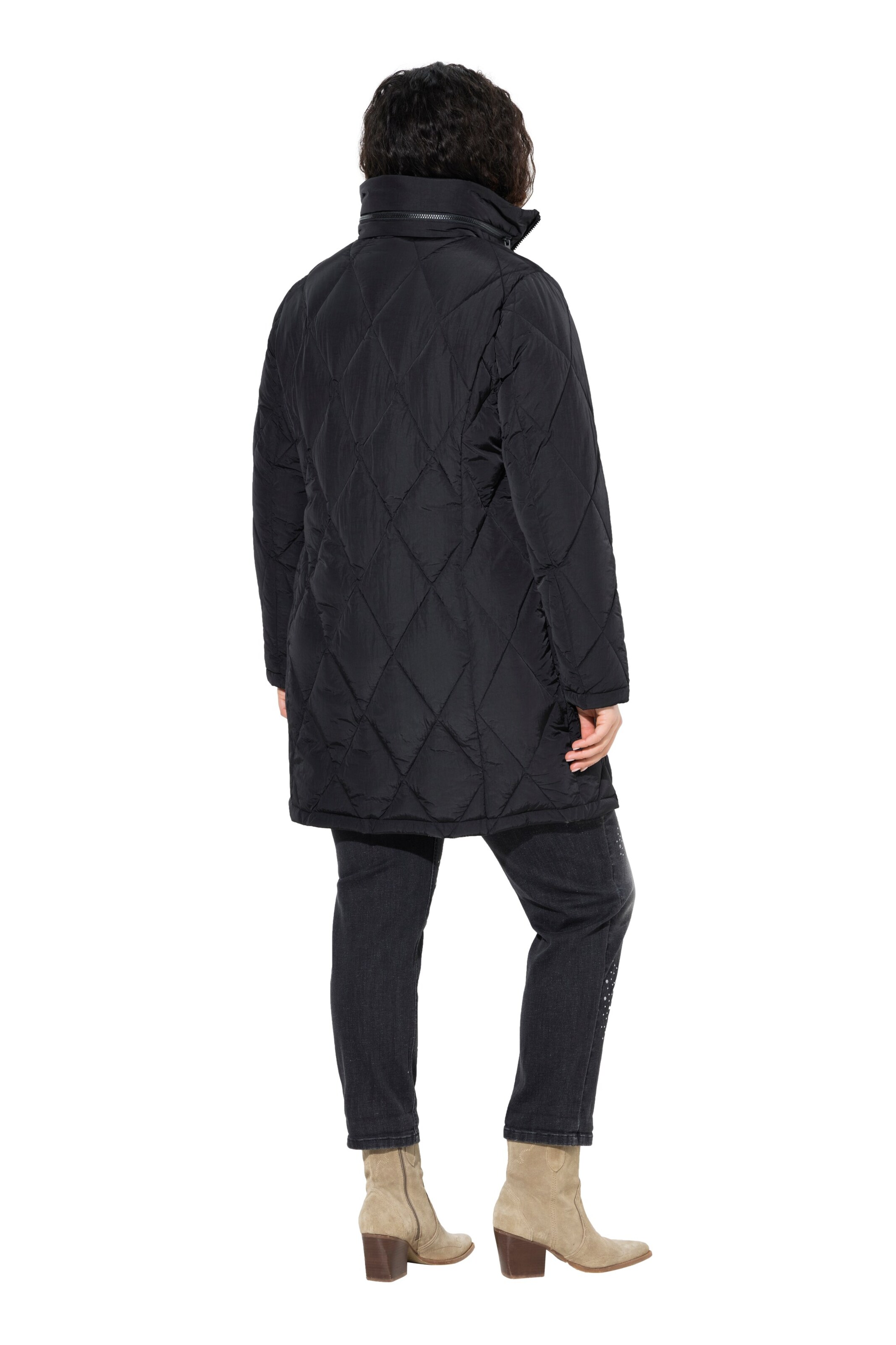 Ulla Popken Between-Seasons Coat in Black
