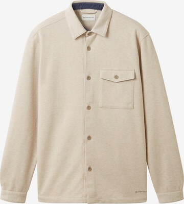 TOM TAILOR Button Up Shirt in Beige: front