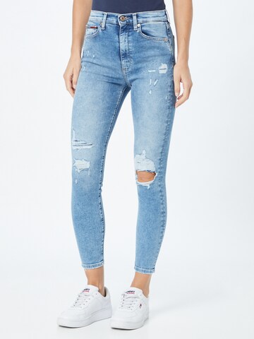Tommy Jeans Skinny Jeans 'SYLVIA' in Blauw: voorkant
