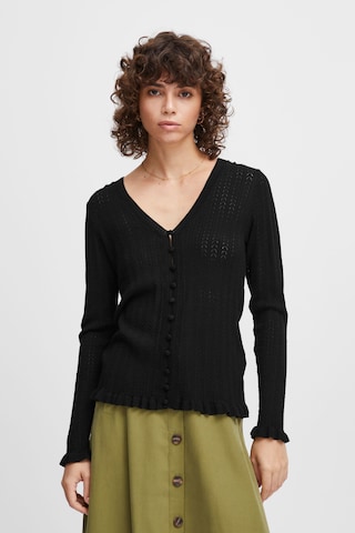 Atelier Rêve Knit Cardigan 'Irfantino Ca3' in Black: front