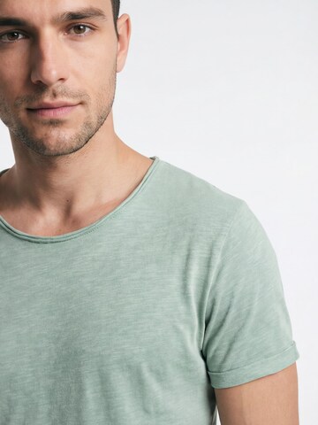 Antargo Shirt 'Basic Open Edge'‌‌‌‌ in Grün