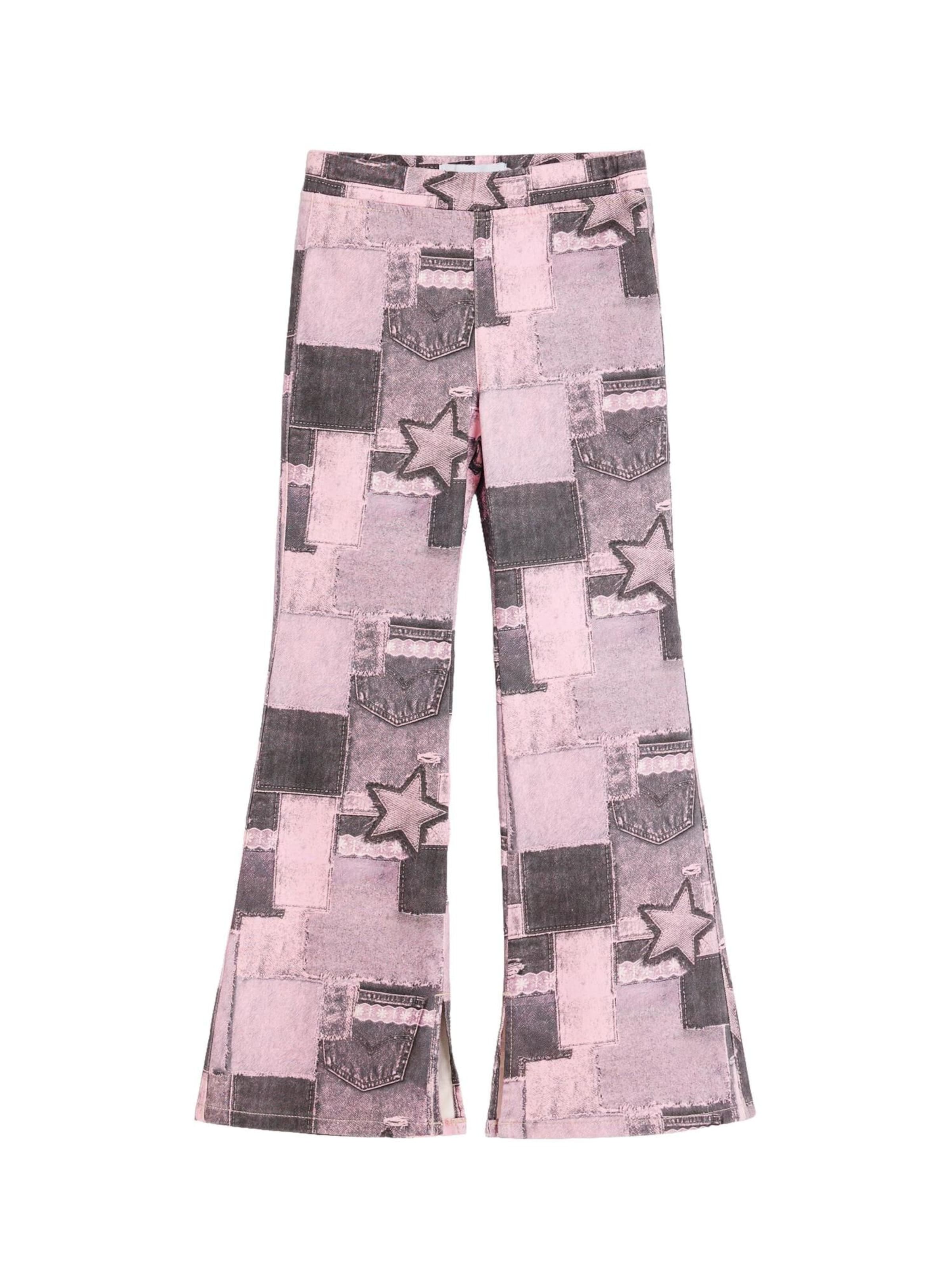 Desigual Flared Broek in Roze: voorkant