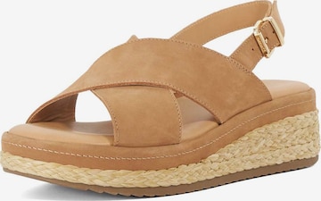 Sandales Dune LONDON en marron : devant