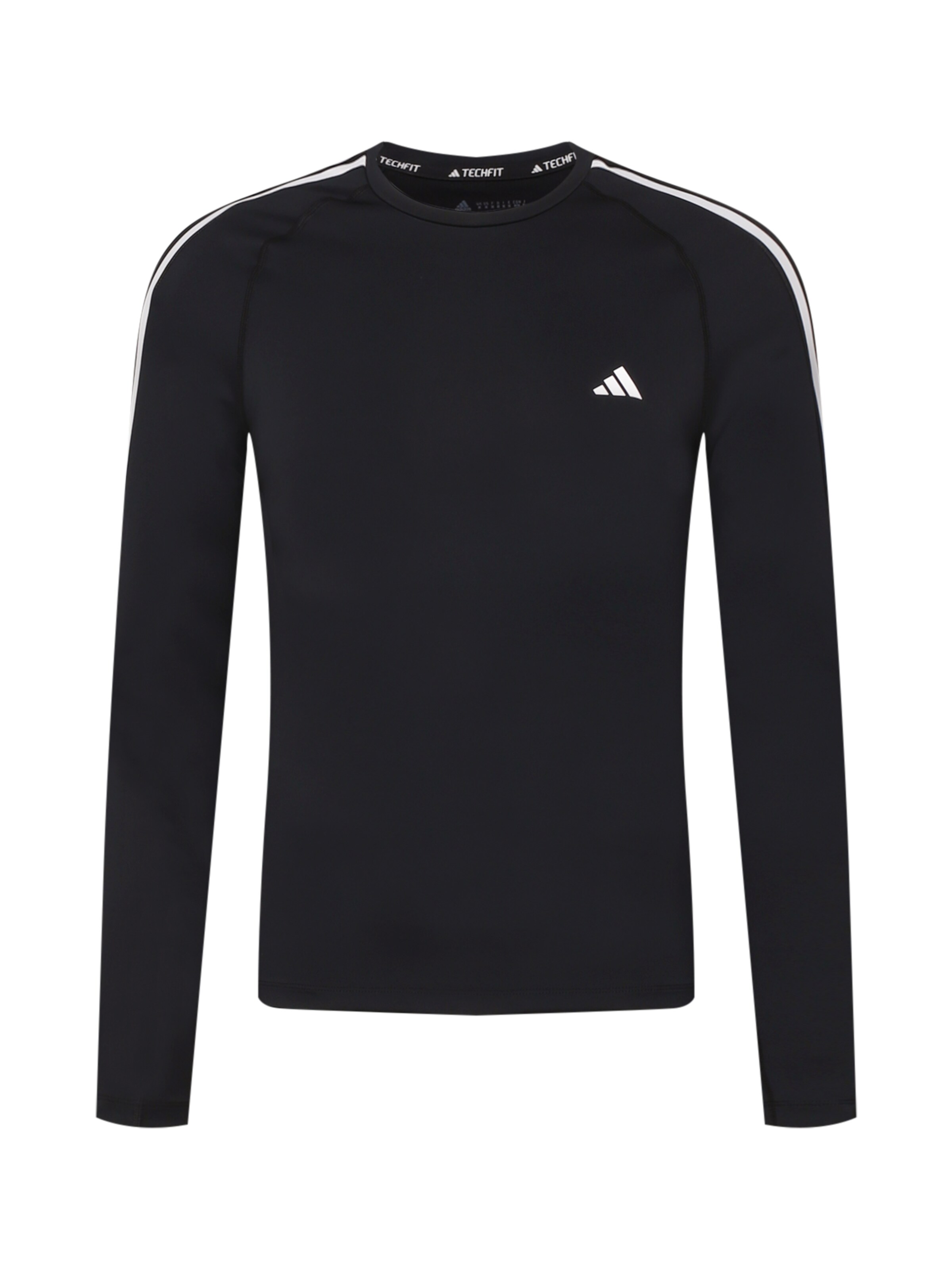 ADIDAS PERFORMANCETehnička sportska majica 'Techfit 3-Stripes' - crna boja: prednji dio