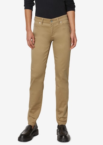 Coupe slim Pantalon 'ALBY' Marc O'Polo en beige : devant