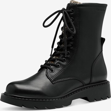 TAMARIS Lace-Up Ankle Boots in Black: front