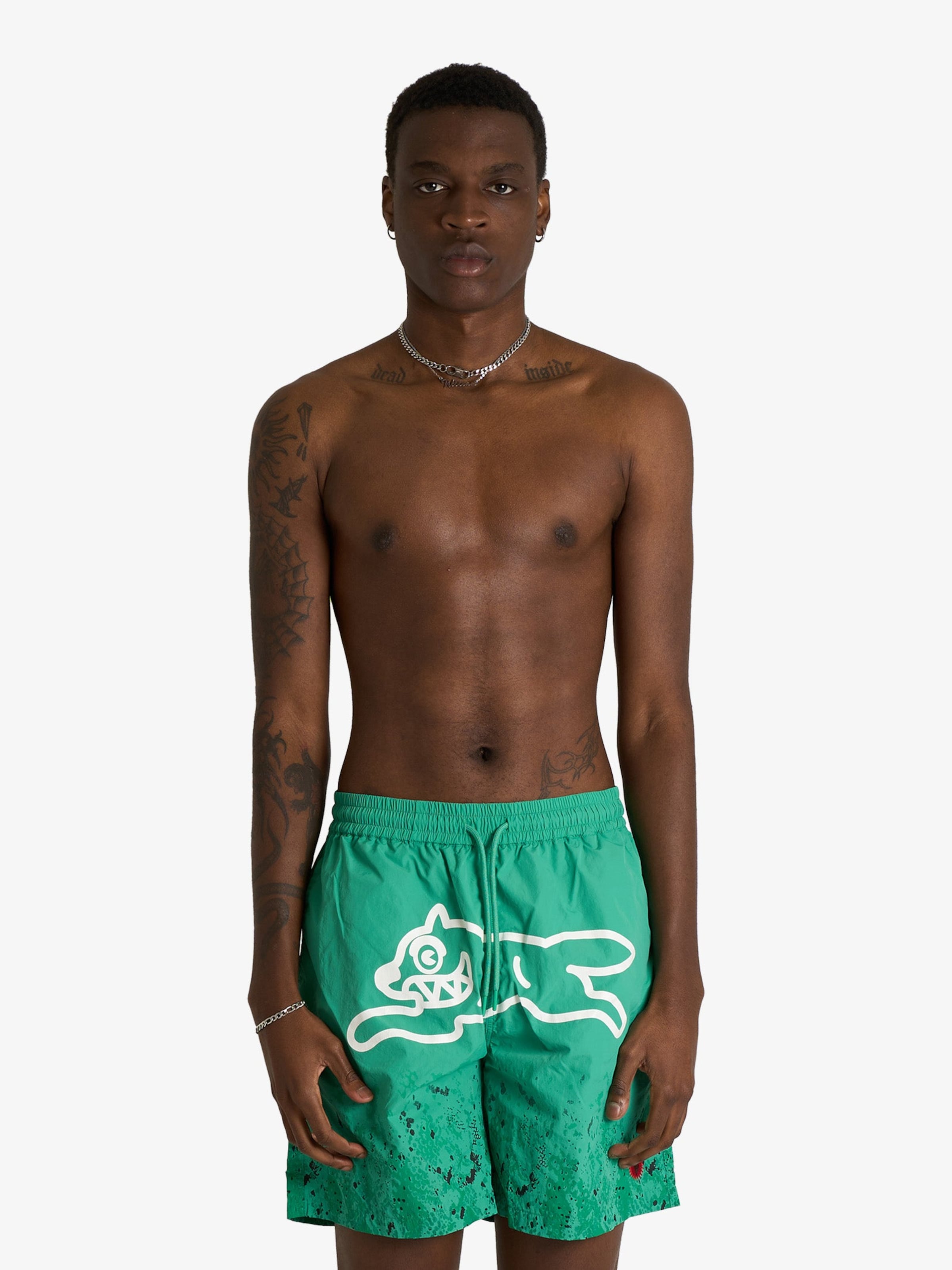 ICECREAM Board Shorts in Green: front